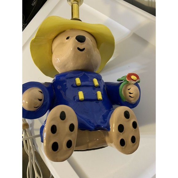 Vintage Paddington Bear Lamp by NOJO EDEN 1991 14 1/2 Inches Works No Lamp Shade - Picture 8 of 10